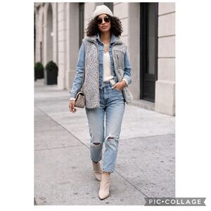 ABERCROMBIE & FITCH SHERPA VEST SOFT A&F COLLECTION GRAY